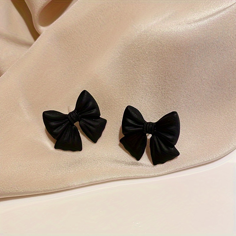 Bow Dangle Earrings Vintage Style Stainless Steel Hooks